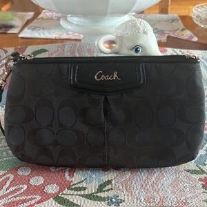 Coach Black Signature Small Wristlet